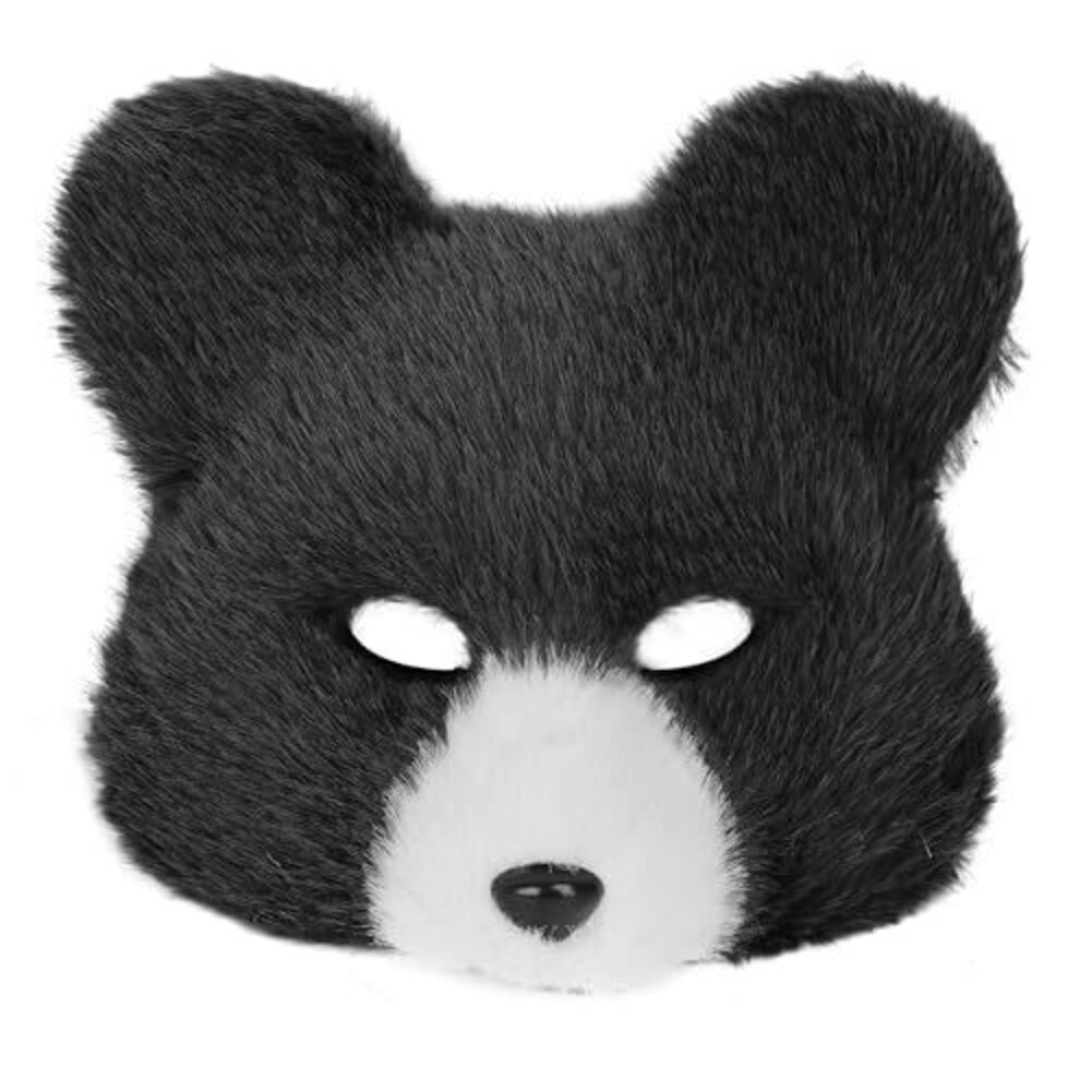 3713 Bear Mask Animal Halloween Plush Bear Costume Realistic Face Mask